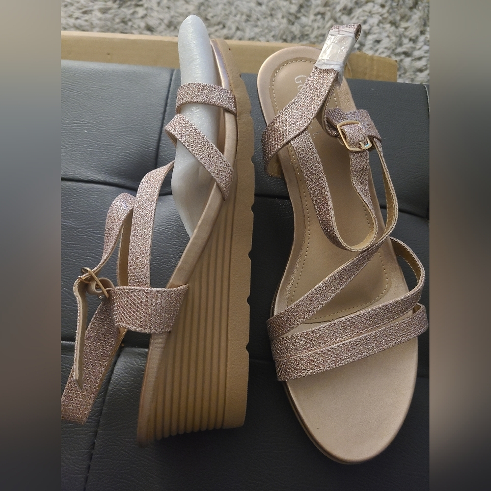 New Goldnut sz 10 Wedge Sandals for Women Dressy, Comfortable Summer Low Wedge